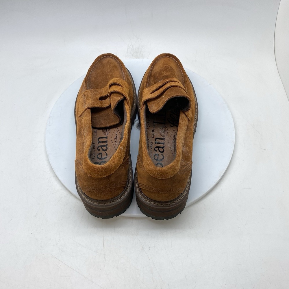 LL Bean Camden Hill Loafers Womens 7 M Brown Suede Slip On Shoes Lug Sole 522486 - Picture 5 of 10